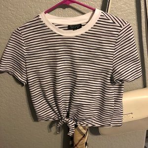 Top shop front tie tee